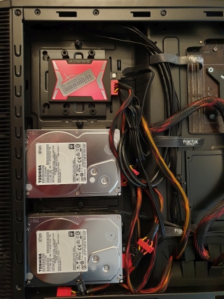 Open PC with 3 disks